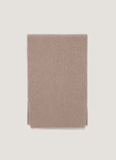 Cashmere Ribbed Scarf in Mink