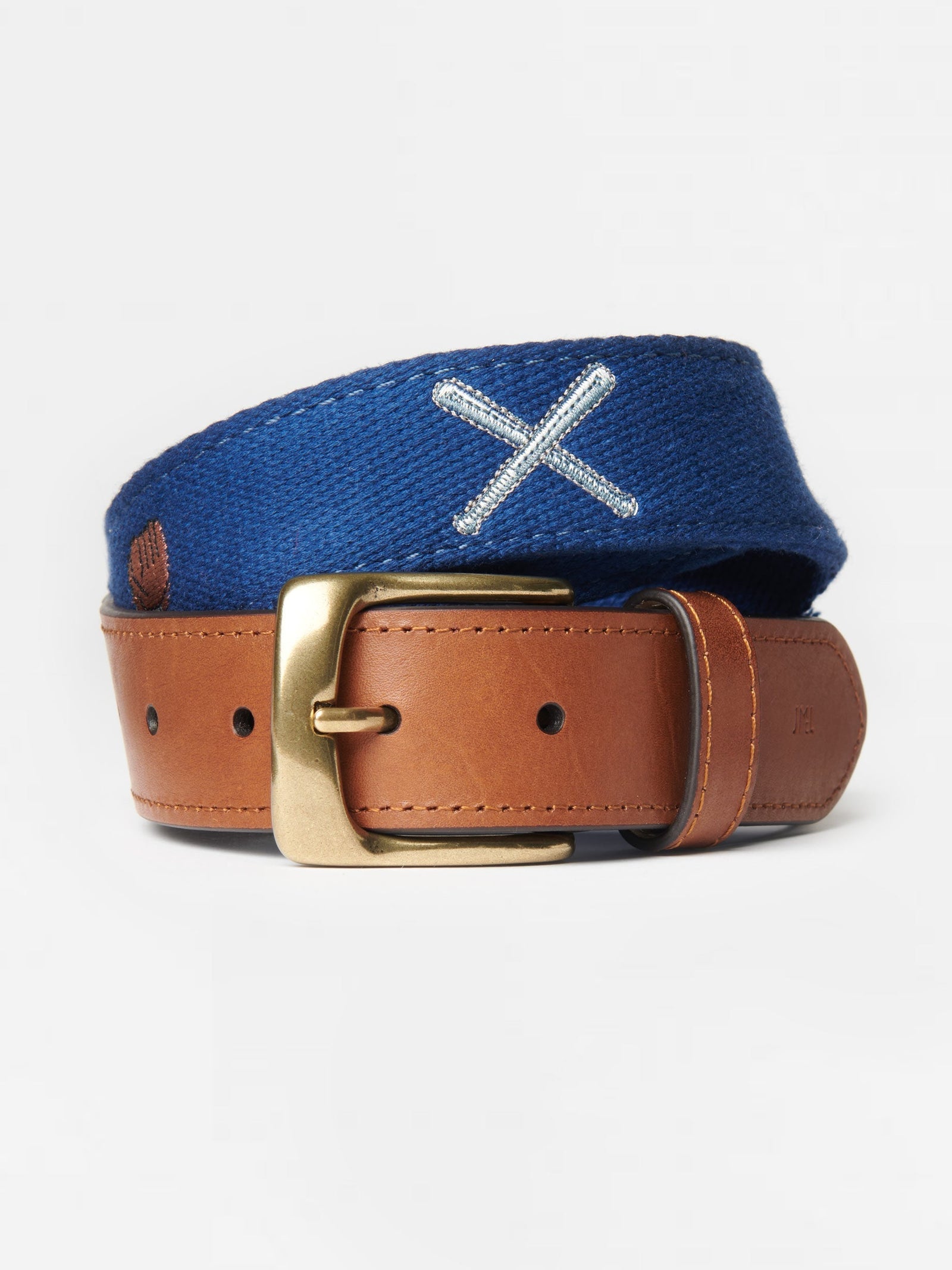 Solid Ashton Embroidered Belt Men S Belts J Mclaughlin
