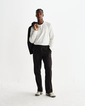 Aston Dark Brown Wool Pinstripe Trousers