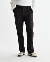 Aston Dark Brown Wool Pinstripe Trousers