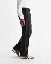 Aston Dark Brown Wool Pinstripe Trousers