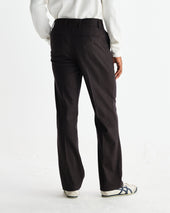 Aston Dark Brown Wool Pinstripe Trousers