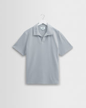 Atwood - Blue Textured Organic Cotton Polo Shirt