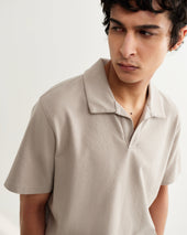 Atwood Clay Textured Organic Cotton Polo Shirt