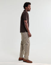 Atwood Dark Brown Textured Organic Cotton Polo Shirt
