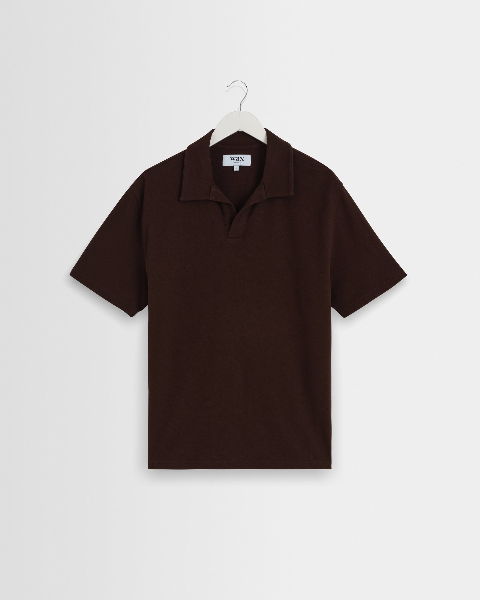 Atwood Dark Brown Textured Organic Cotton Polo Shirt
