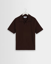 Atwood - Dark Brown Textured Organic Cotton Polo Shirt