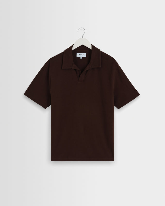 Atwood - Dark Brown Textured Organic Cotton Polo Shirt