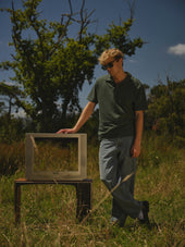 Atwood Dark Textured Organic Cotton Polo Shirt