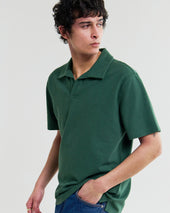 Atwood Dark Textured Organic Cotton Polo Shirt