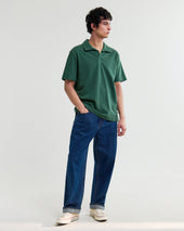 Atwood Dark Textured Organic Cotton Polo Shirt
