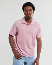 Atwood Pink Textured Organic Cotton Polo Shirt