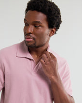Atwood Pink Textured Organic Cotton Polo Shirt