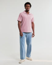 Atwood Pink Textured Organic Cotton Polo Shirt