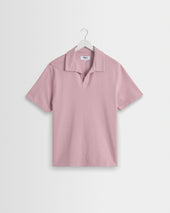 Atwood - Dusty Pink Textured Organic Cotton Polo Shirt