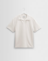 Atwood - Ecru Textured Organic Cotton Polo Shirt