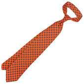 Floral Printed Silk Tie Hand Rolled
