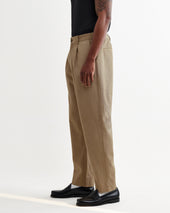 Aubyn Beige Cotton Tencel Twill Relaxed Fit Trousers