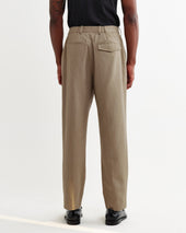 Aubyn Beige Cotton Tencel Twill Relaxed Fit Trousers