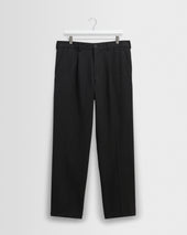 Aubyn - Charcoal Wool Blend Twill Pleated Trousers