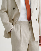 Aubyn Natural Linen Relaxed Fit Trousers
