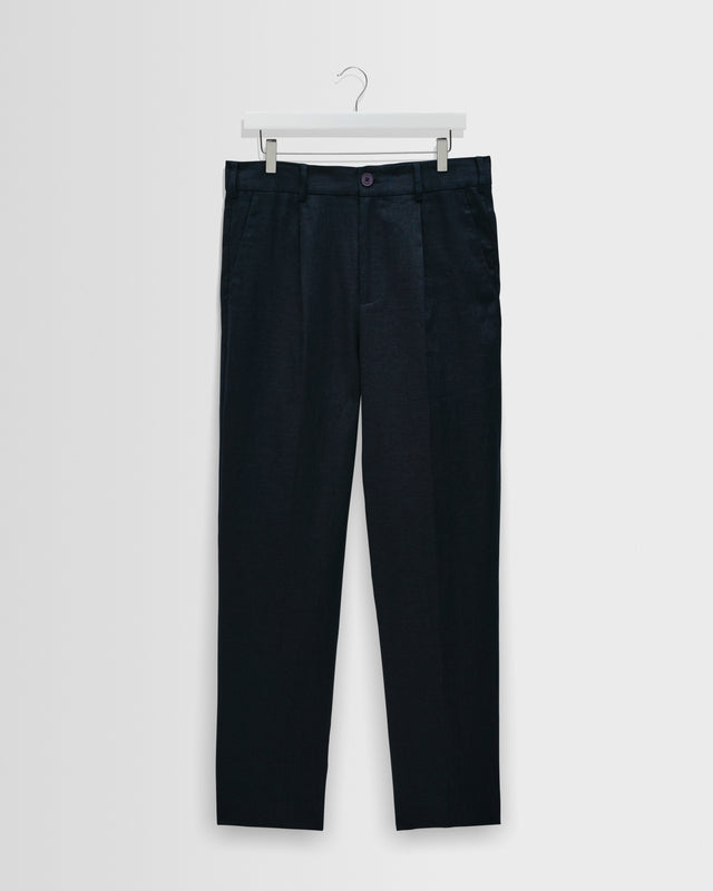 Aubyn - Navy Linen Relaxed Fit Trousers