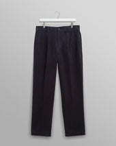 Aubyn - Navy Soft Corduroy Pleated Trousers