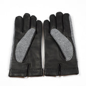 Nappa And Grey Cashmere Knit Gloves Cashmere Lined