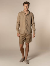Dark Taupe Linen Seaside Shorts