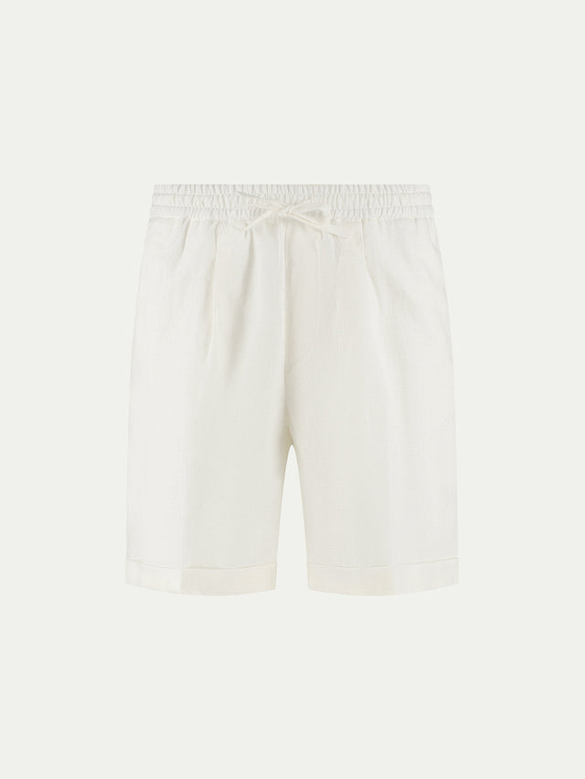 Ecru Linen Seaside Shorts