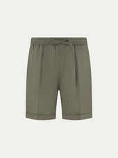 Olive Linen Seaside Shorts