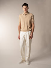 Shortsleeve Buttonless Polo Beige