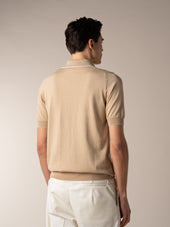Shortsleeve Buttonless Polo Beige