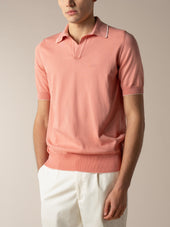 Shortsleeve Buttonless Polo Coral
