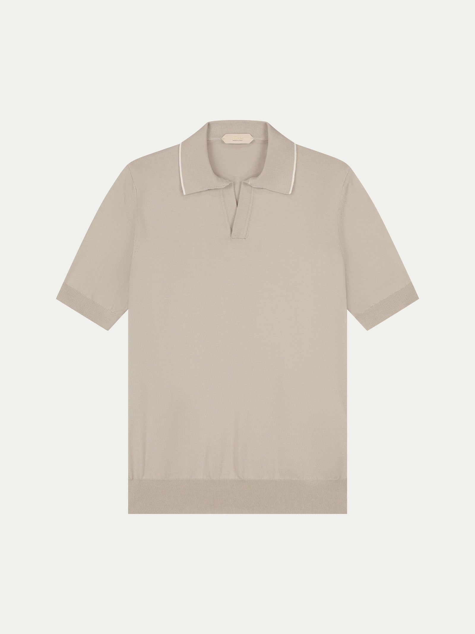 Shortsleeve Buttonless Polo Greige