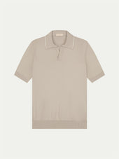 Shortsleeve Buttonless Polo Greige