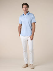 Light Blue Linen Polo Shirt