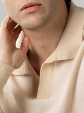 Light Beige Jaquard Polo