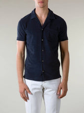 Navy Terry Towelling Resort Shirt
