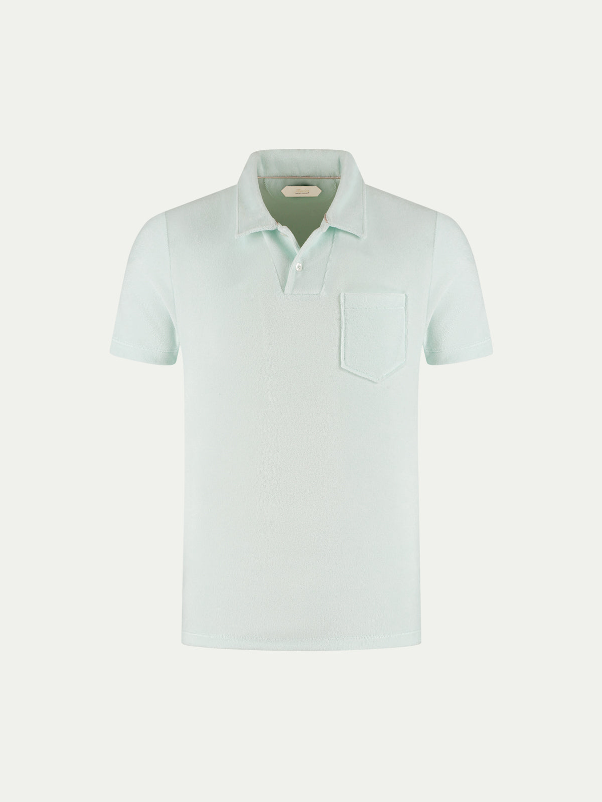 Light Aqua Terry Towelling Polo Shirt