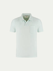 Light Aqua Terry Towelling Polo Shirt