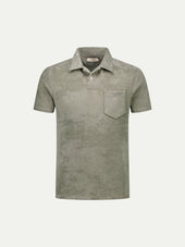 Pistache Terry Towelling Polo Shirt