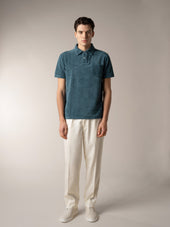 Sea Green Terry Towelling Polo Shirt