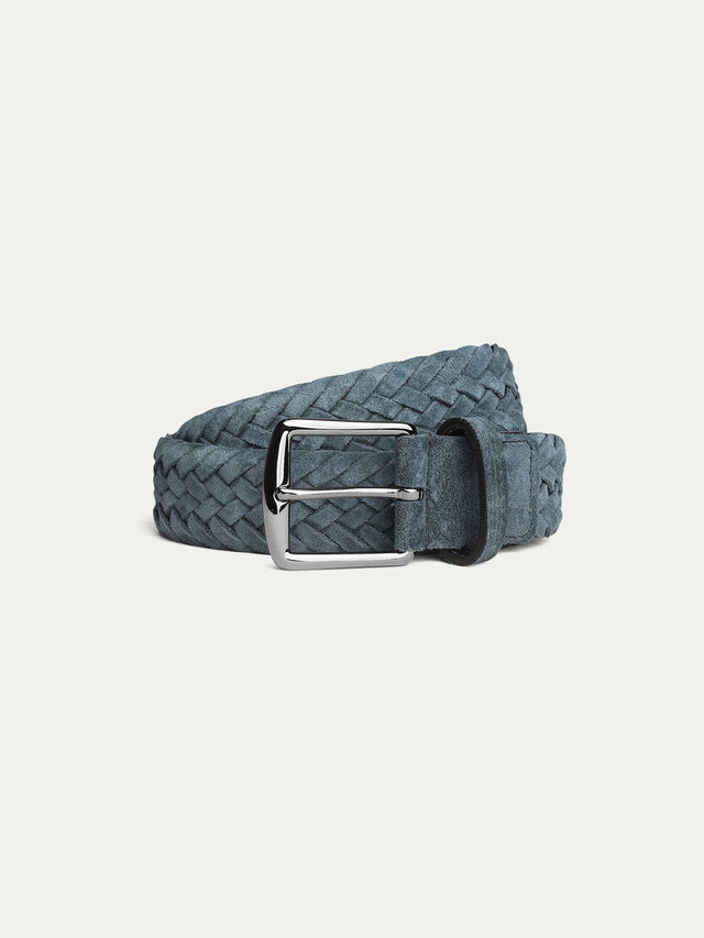 Petrol Woven Suede Belt