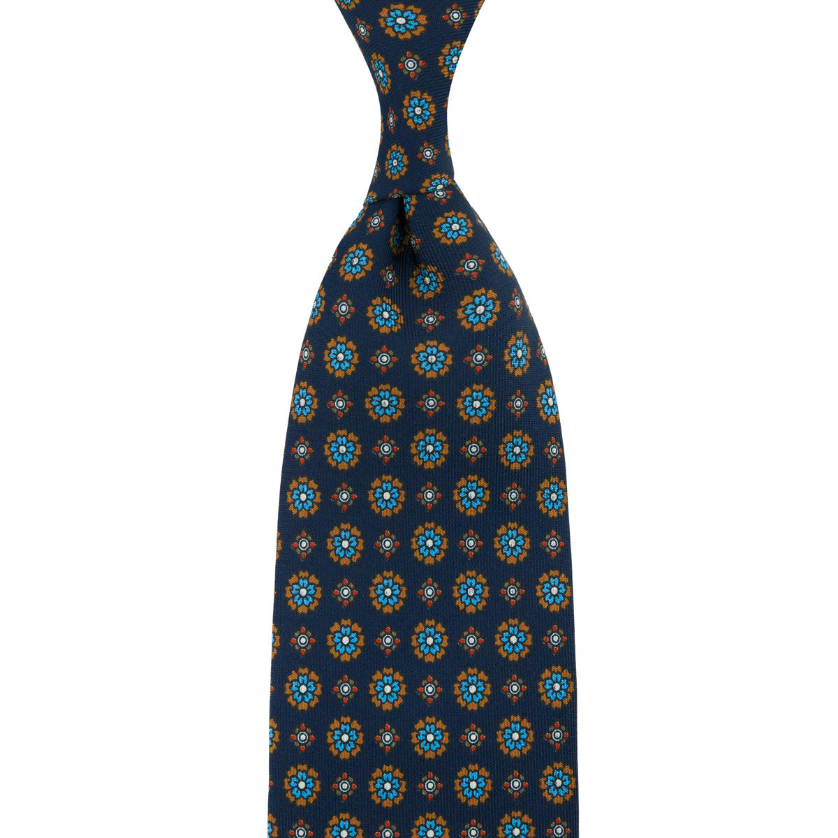 Floral Printed Silk Tie Hand Rolled