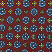 Floral Printed Silk Tie Cherry Hand Rolled