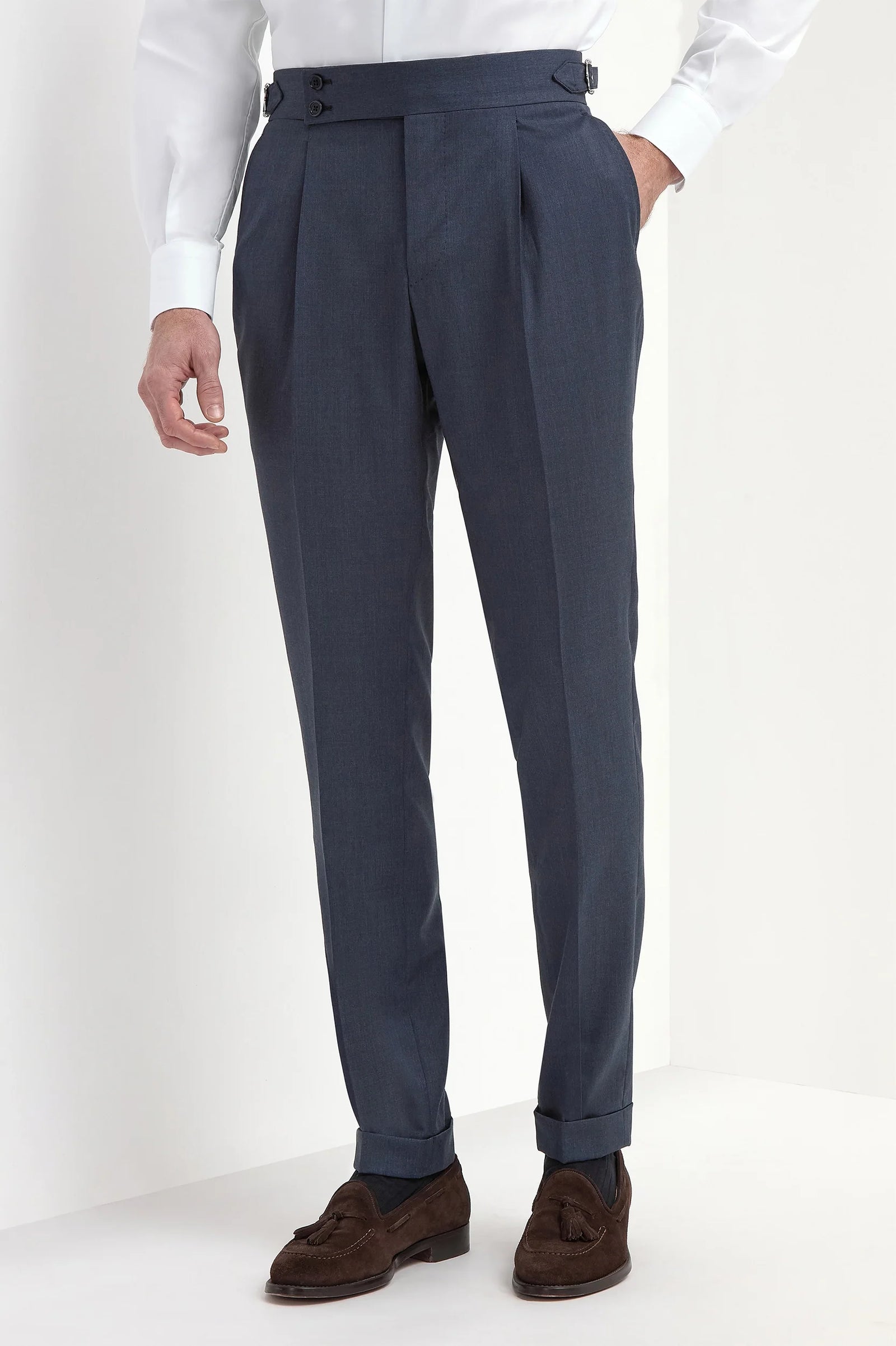 Avio Blue Soragna Trousers Made In Italy