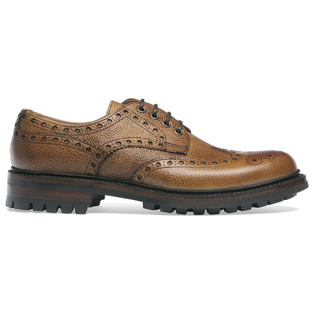 Avon C Derby Brogue in Almond Grain Leather