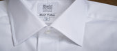 Classic Fit Plain Poplin Double Cuff Bank Collar Shirt In