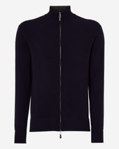 Men S Knightsbridge Full Zip Cashmere Jumper Blue